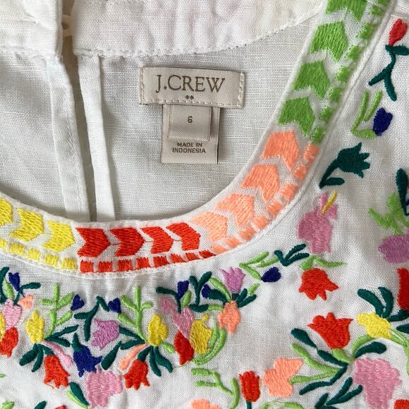 J. Crew Floral Embroidered Tank Top Size 6 - Picture 5 of 7